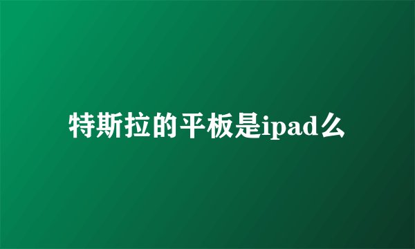 特斯拉的平板是ipad么