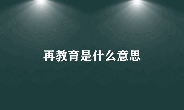 再教育是什么意思