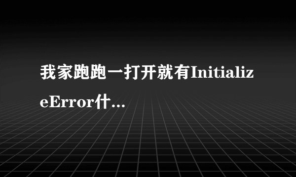 我家跑跑一打开就有InitializeError什么意思啊