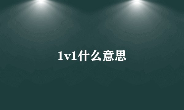 1v1什么意思