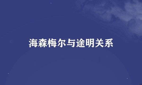 海森梅尔与途明关系