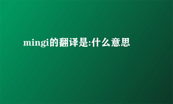 mingi的翻译是:什么意思