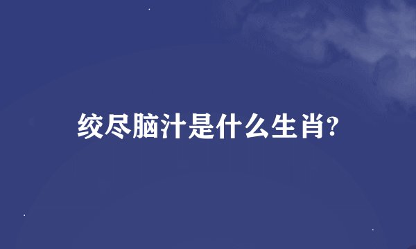 绞尽脑汁是什么生肖?