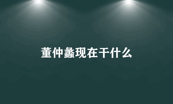 董仲蠡现在干什么