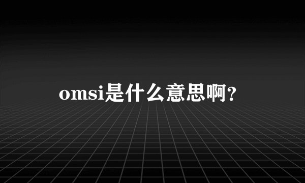 omsi是什么意思啊？