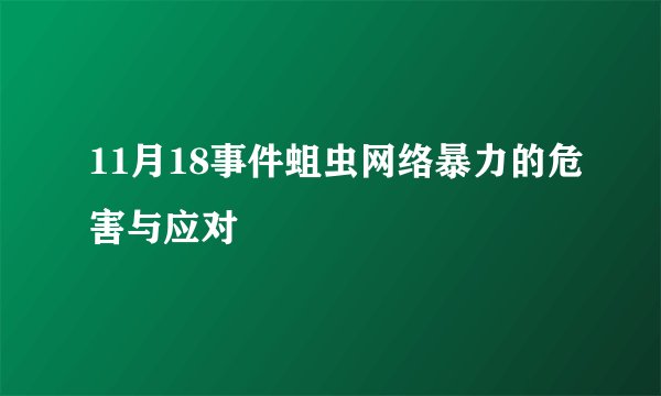 11月18事件蛆虫网络暴力的危害与应对