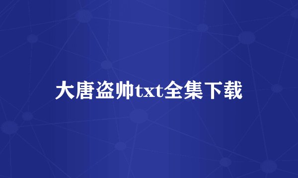 大唐盗帅txt全集下载