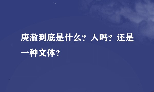 庚澈到底是什么？人吗？还是一种文体？