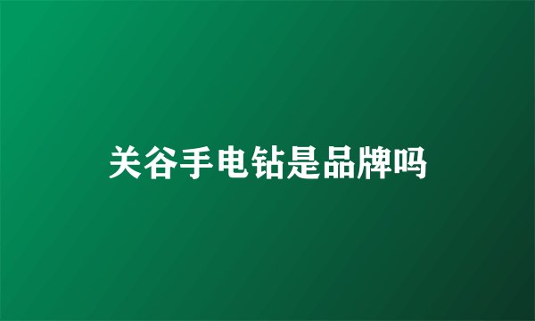 关谷手电钻是品牌吗