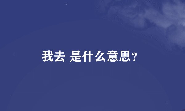 我去 是什么意思？