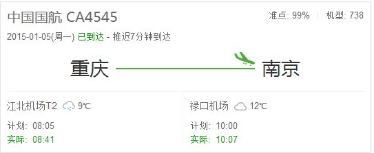航班查询国航CA4545是大飞机吗?