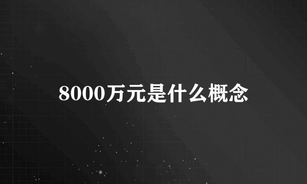 8000万元是什么概念