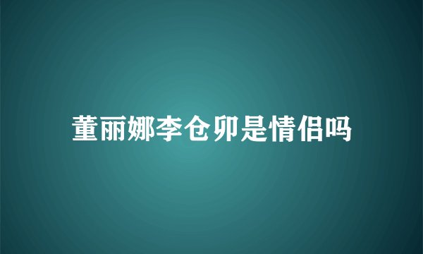 董丽娜李仓卯是情侣吗