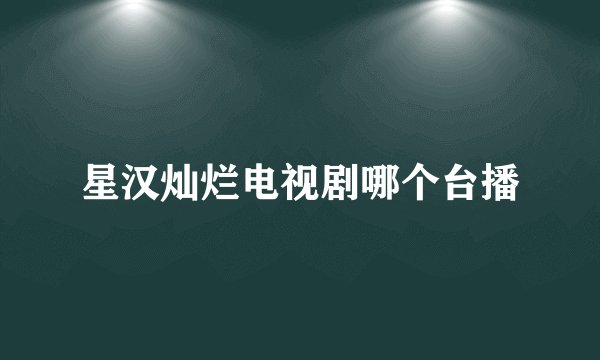 星汉灿烂电视剧哪个台播