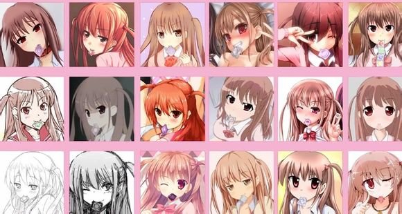 一个卡通人物女叼着安全套的头像,眼睛有点斜看的