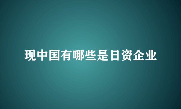 现中国有哪些是日资企业