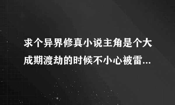 求个异界修真小说主角是个大成期渡劫的时候不小心被雷劈到异界去了。。。。。。。。，