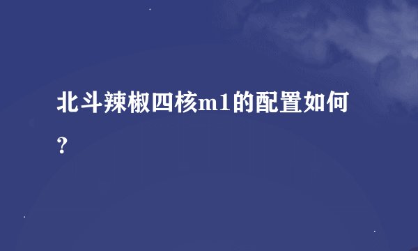 北斗辣椒四核m1的配置如何？