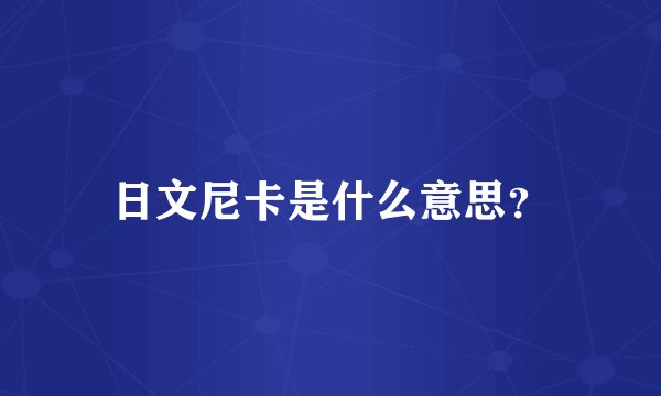 日文尼卡是什么意思？