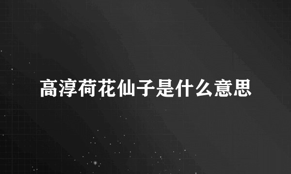 高淳荷花仙子是什么意思