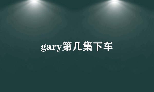 gary第几集下车