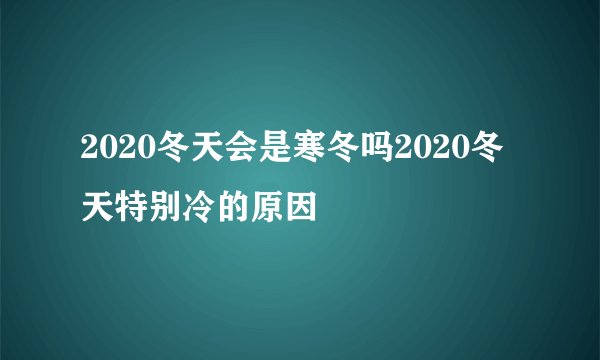 2020冬天会是寒冬吗2020冬天特别冷的原因