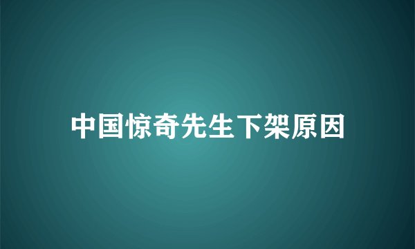 中国惊奇先生下架原因