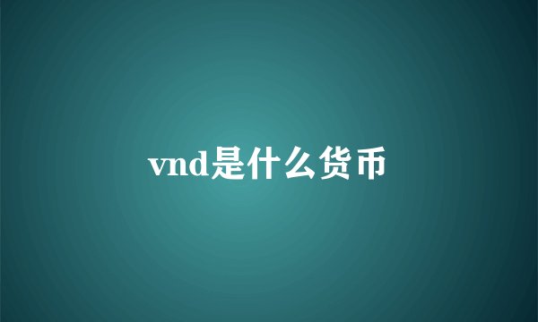 vnd是什么货币