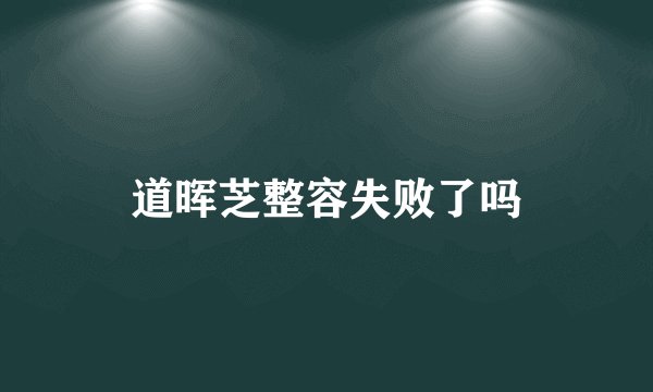 道晖芝整容失败了吗