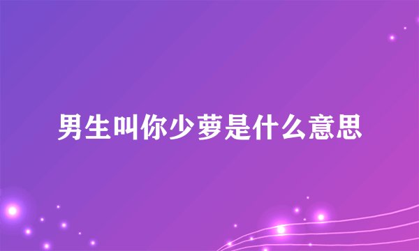 男生叫你少萝是什么意思