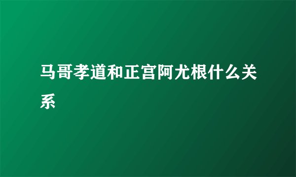 马哥孝道和正宫阿尤根什么关系