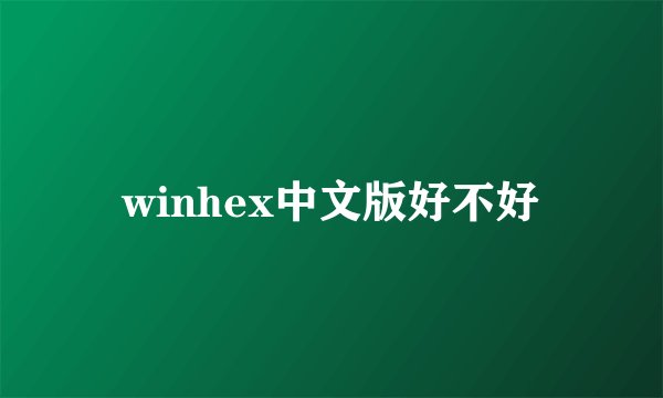 winhex中文版好不好