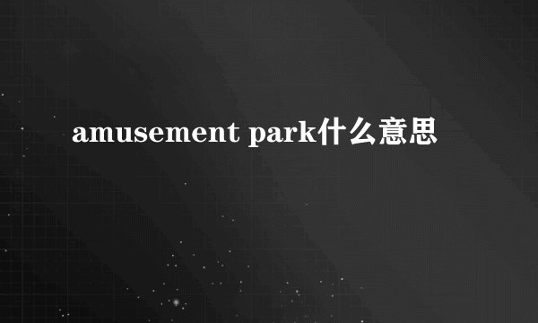 amusement park什么意思