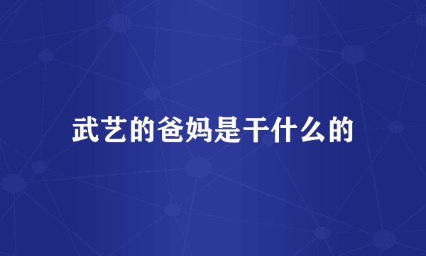 武艺的爸妈是干什么的