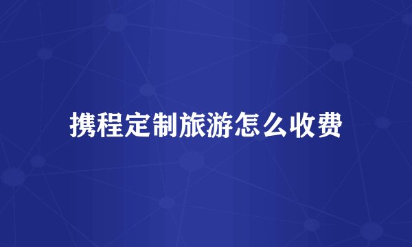 携程定制旅游怎么收费