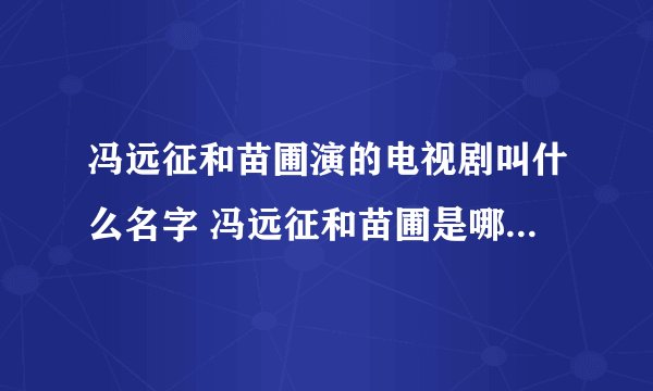 冯远征和苗圃演的电视剧叫什么名字 冯远征和苗圃是哪部电视剧的角色