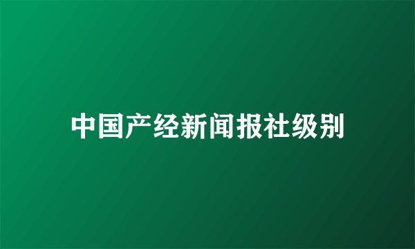 中国产经新闻报社级别