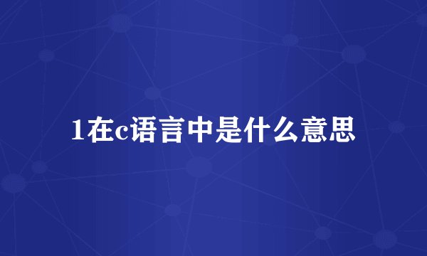 1在c语言中是什么意思