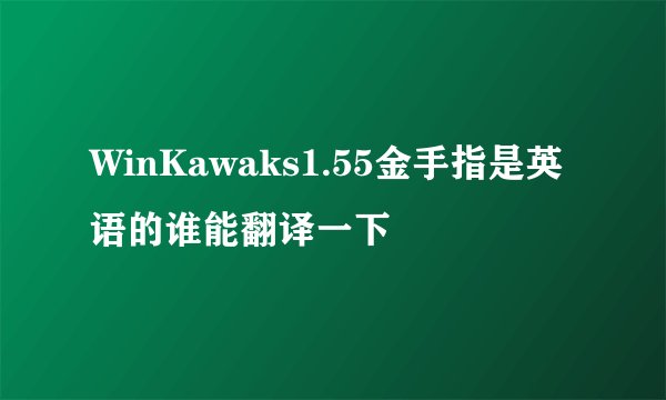 WinKawaks1.55金手指是英语的谁能翻译一下