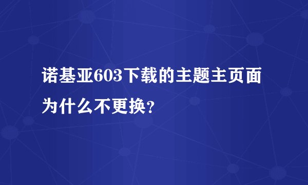 诺基亚603下载的主题主页面为什么不更换？