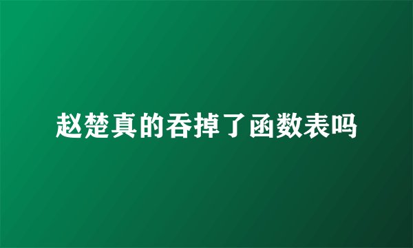 赵楚真的吞掉了函数表吗