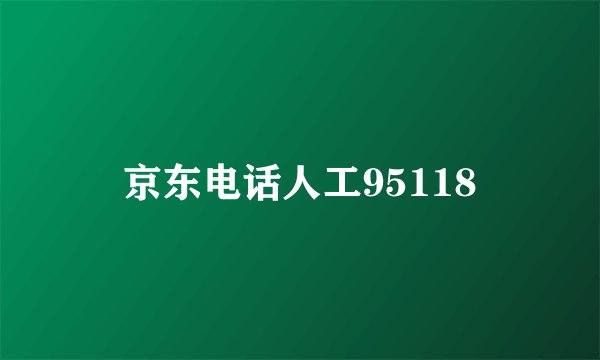 京东电话人工95118