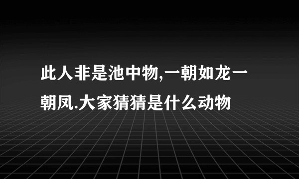 此人非是池中物,一朝如龙一朝凤.大家猜猜是什么动物
