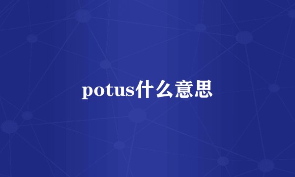 potus什么意思