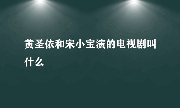 黄圣依和宋小宝演的电视剧叫什么