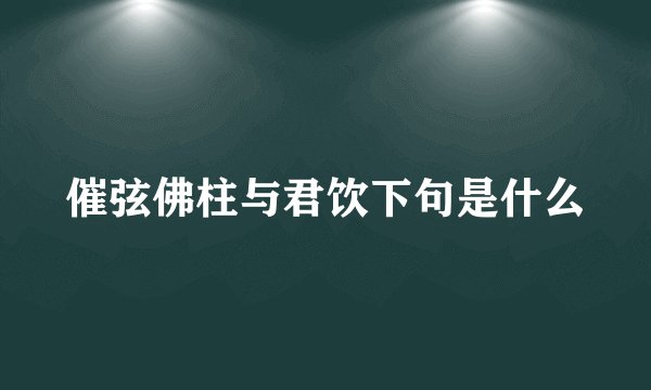 催弦佛柱与君饮下句是什么