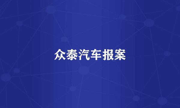 众泰汽车报案