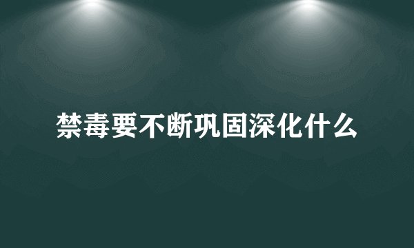 禁毒要不断巩固深化什么
