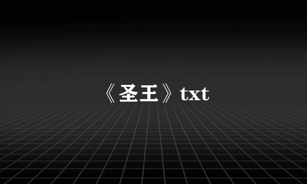 《圣王》txt