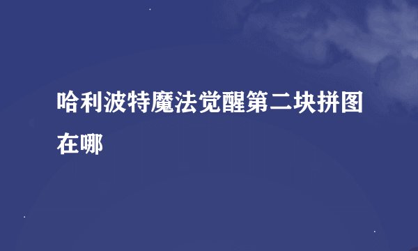 哈利波特魔法觉醒第二块拼图在哪